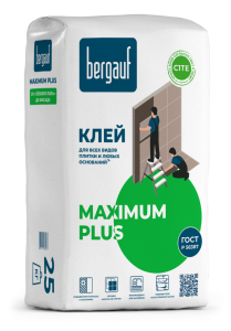 Bergauf Maximum Plus 5 и 25 кг клей для всех видов плитки и сложных оснований